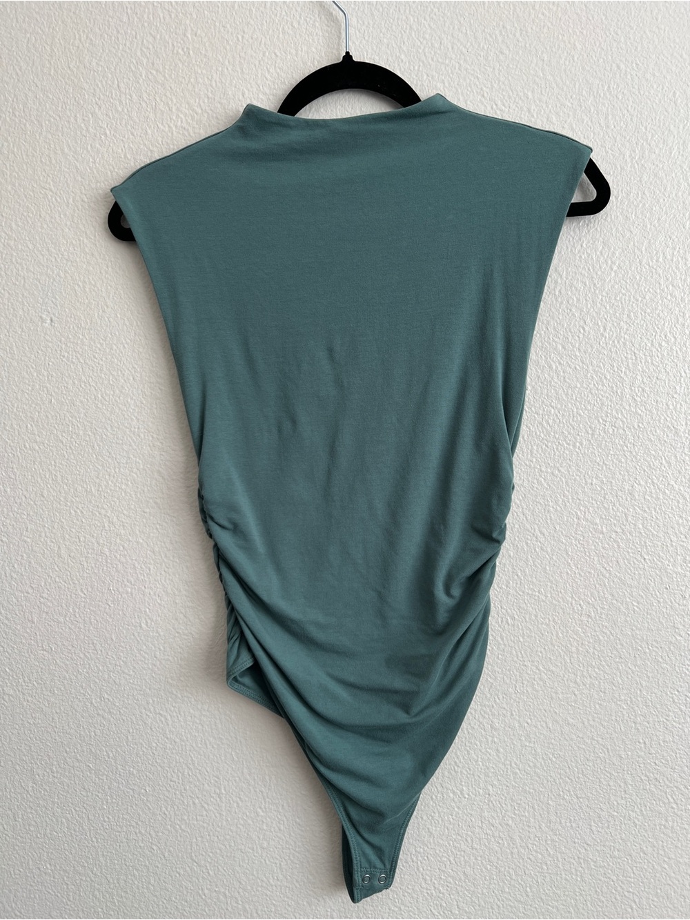 A&F Shell Neck Cotton-Modal Bodysuit in Teal